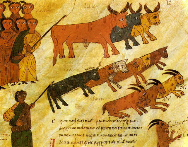 Representación de ganaderos medievales